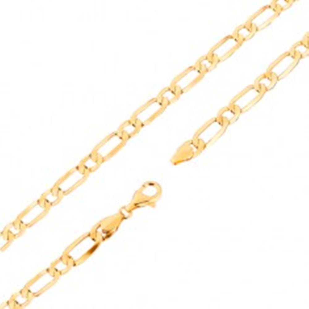 Šperky eshop Masívna retiazka zo žltého 9K zlata - väčšie a menšie oválne očká, 500 mm