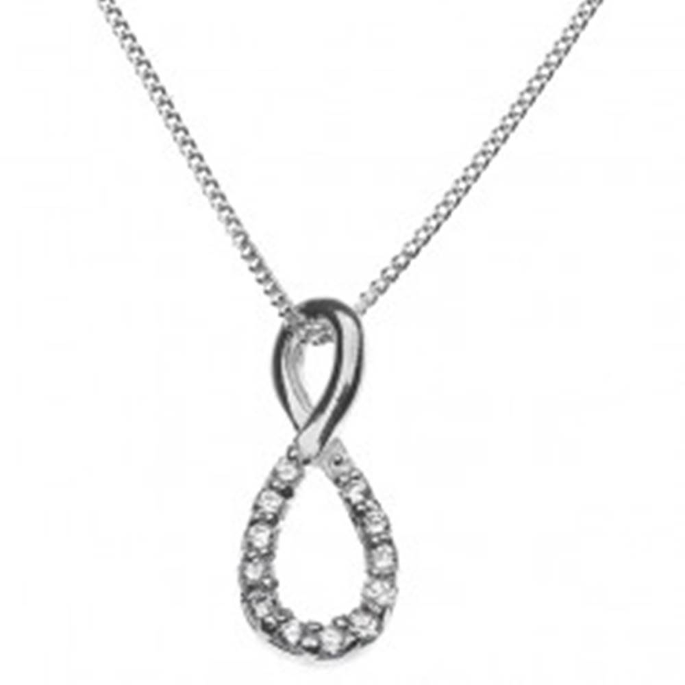 Šperky eshop Strieborný náhrdelník 925 - osmička vykladaná zirkónmi