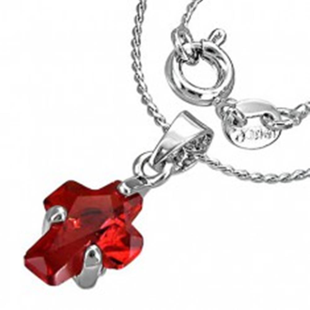 Šperky eshop Jemný náhrdelník - červený krížik