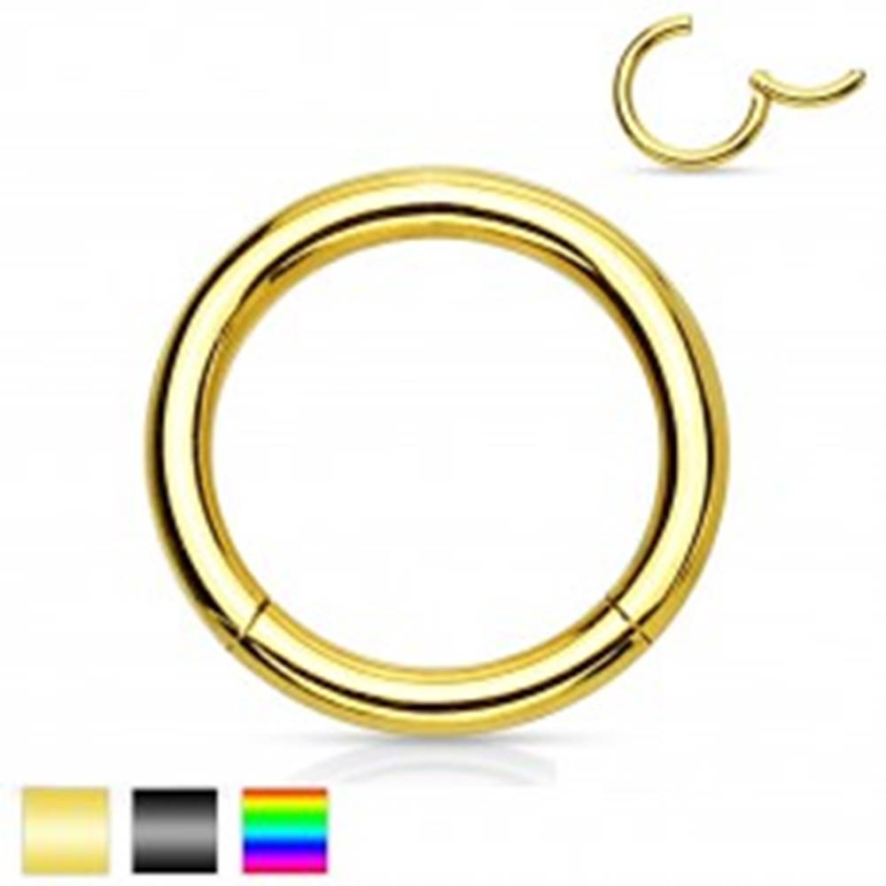 Šperky eshop Piercing do nosa a ucha, chirurgická oceľ, jednoduchý lesklý krúžok, 2 mm - Farba piercing: Čierna