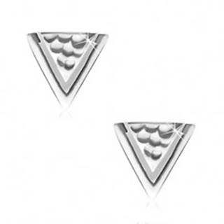 Náušnice zo striebra 925, trojuholník s jamkami a úzkym výrezom