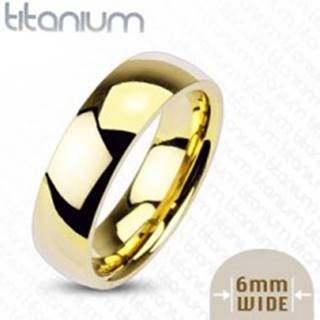 Titánová obrúčka zlatej farby, 6 mm - Veľkosť: 49 mm