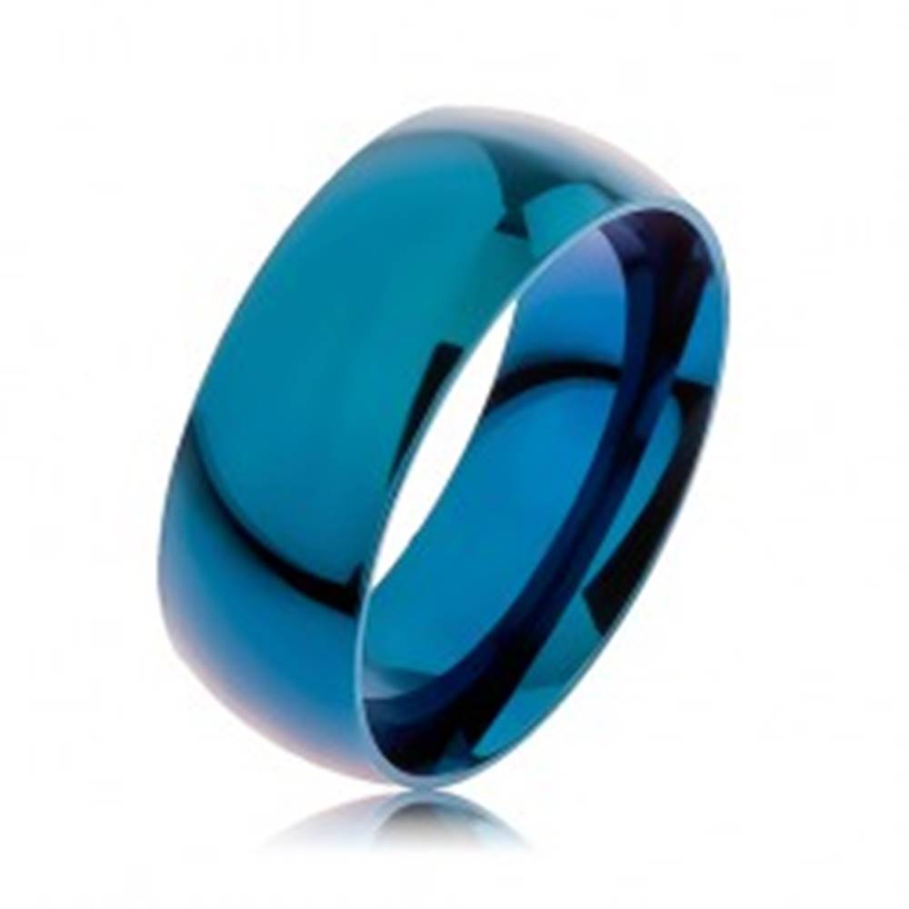 Šperky eshop Obrúčka z ocele 316L, modrá farba, anodizovaná titánom, 8 mm - Veľkosť: 57 mm