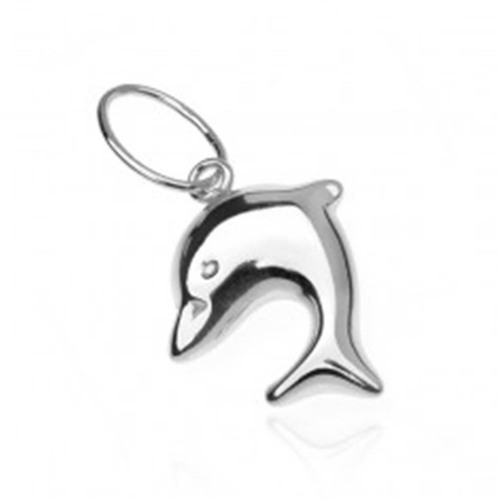 Šperky eshop Prívesok zo striebra 925 - skákajúci baby delfín, obojstranný