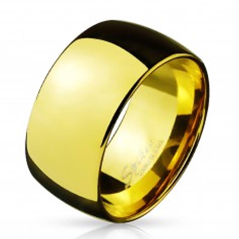 Šperky eshop Širšia oceľová obrúčka v zlatom farebnom prevedení, 11 mm - Veľkosť: 59 mm