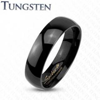 Tungstenový hladký čierny prsteň, vysoký lesk, 2 mm - Veľkosť: 47 mm