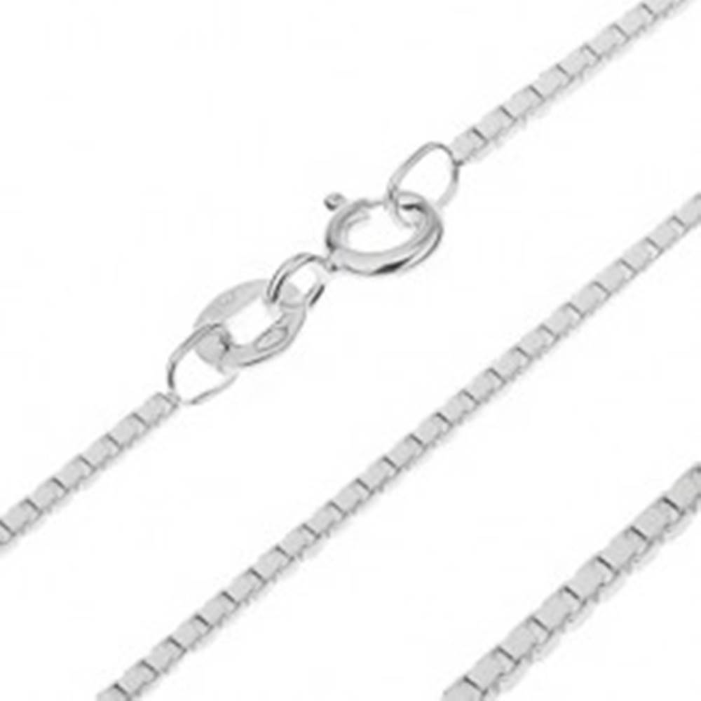 Šperky eshop Strieborná retiazka 925 - prepojené lesklé kocky, 1 mm