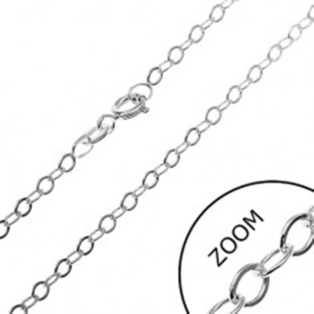 Šperky eshop Strieborná retiazka 925 - hladké ovály, 2,5 mm