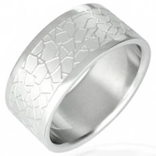 Oceľový prsteň - nepravidelný dlaždicový vzor - Veľkosť: 51 mm