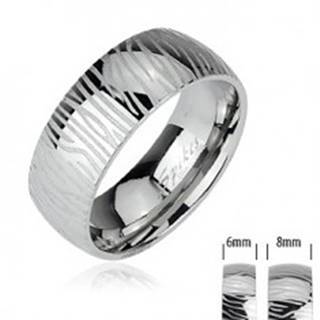 Oceľový prsteň - vzor zebra - Veľkosť: 49 mm