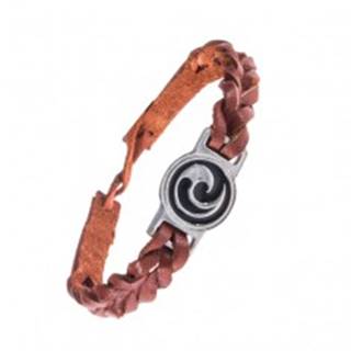 Karamelovo hnedý náramok - kožený, maorský symbol Koru