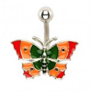 Piercing do bruška - pestrofarebný motýľ