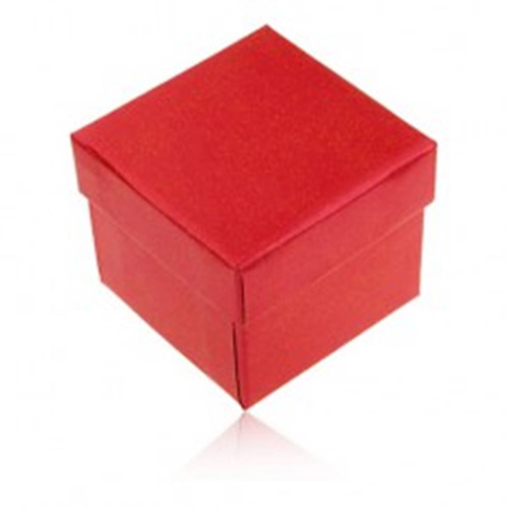 Šperky eshop Darčeková krabička na prsteň a náušnice, červená farba s perleťovým leskom