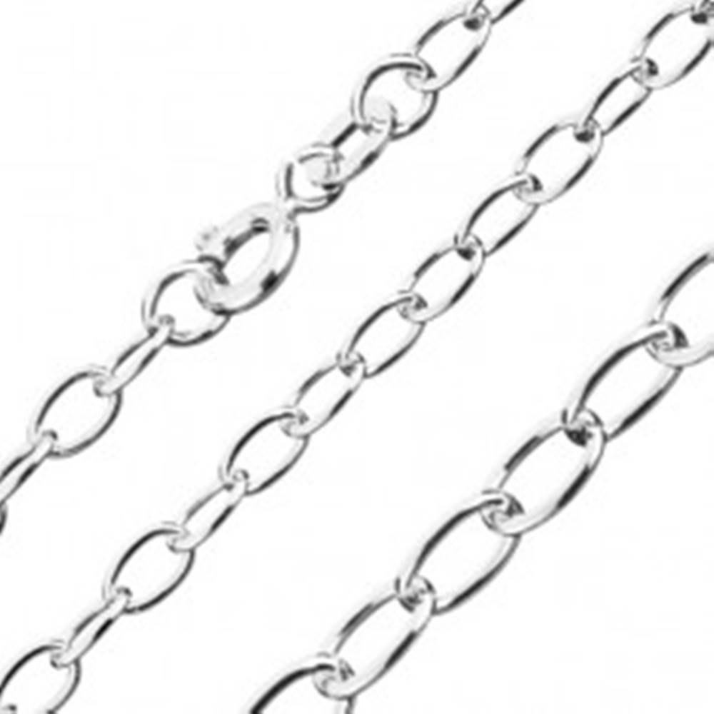 Šperky eshop Strieborná retiazka 925 - jednoduché oválne očká, šírka 1,2 mm, dĺžka 460 mm