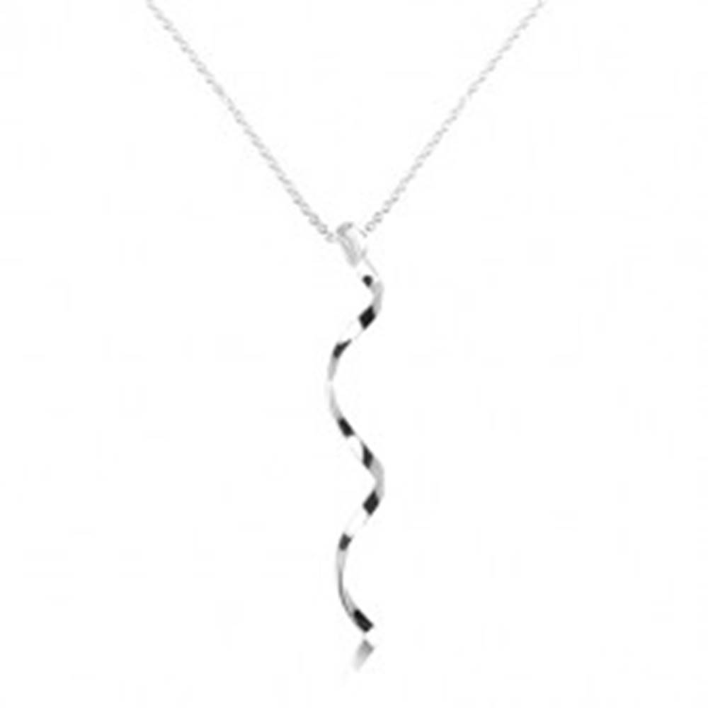 Šperky eshop Strieborný 925 náhrdelník - špirálovito zatočená línia, jemná retiazka