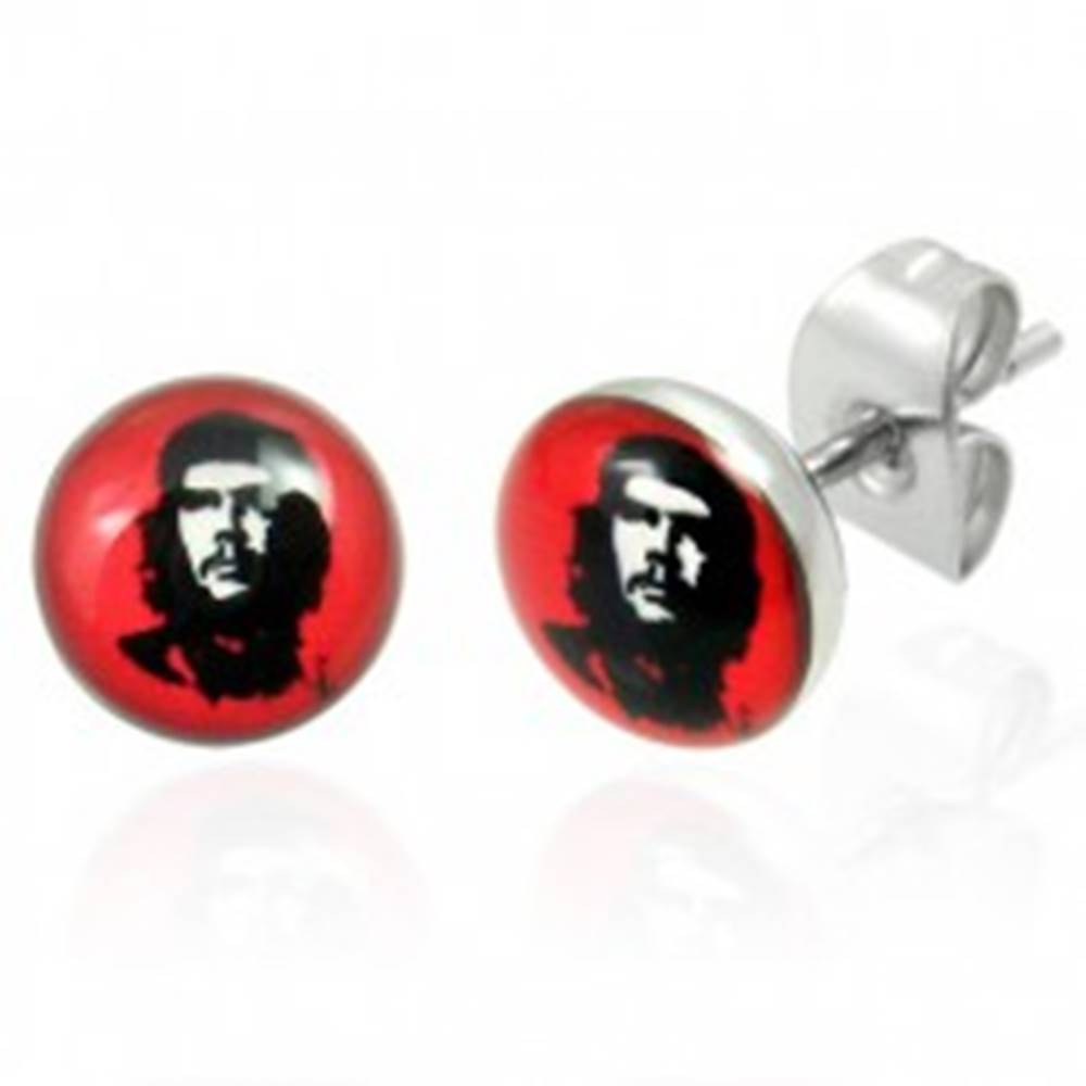 Šperky eshop Oceľové náušnice Che Guevara 7 mm