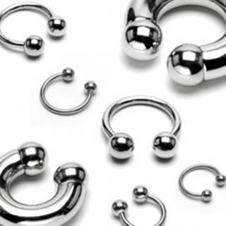 Polkruhový piercing z chirurgickej ocele, guličky - Rozmer: 1,2 mm x 10 mm x 4 mm