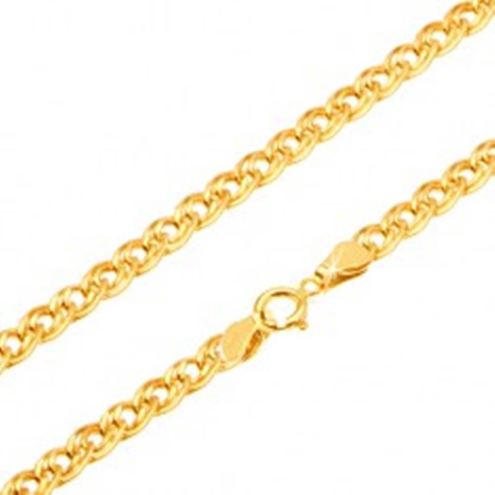 Šperky eshop Zlatá retiazka 585 - trblietavé elipsovité väčšie a menšie očko, 450 mm