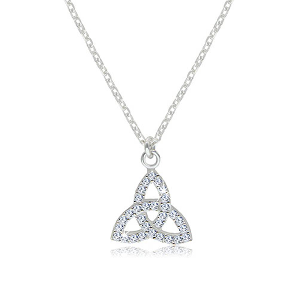 Šperky eshop Strieborný 925 náhrdelník - číry zirkónový symbol Triquetra
