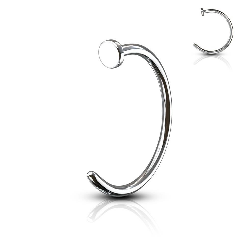 Šperky eshop Piercing do nosa z ocele - krúžok - Rozmer: 0,6 mm x 10 mm