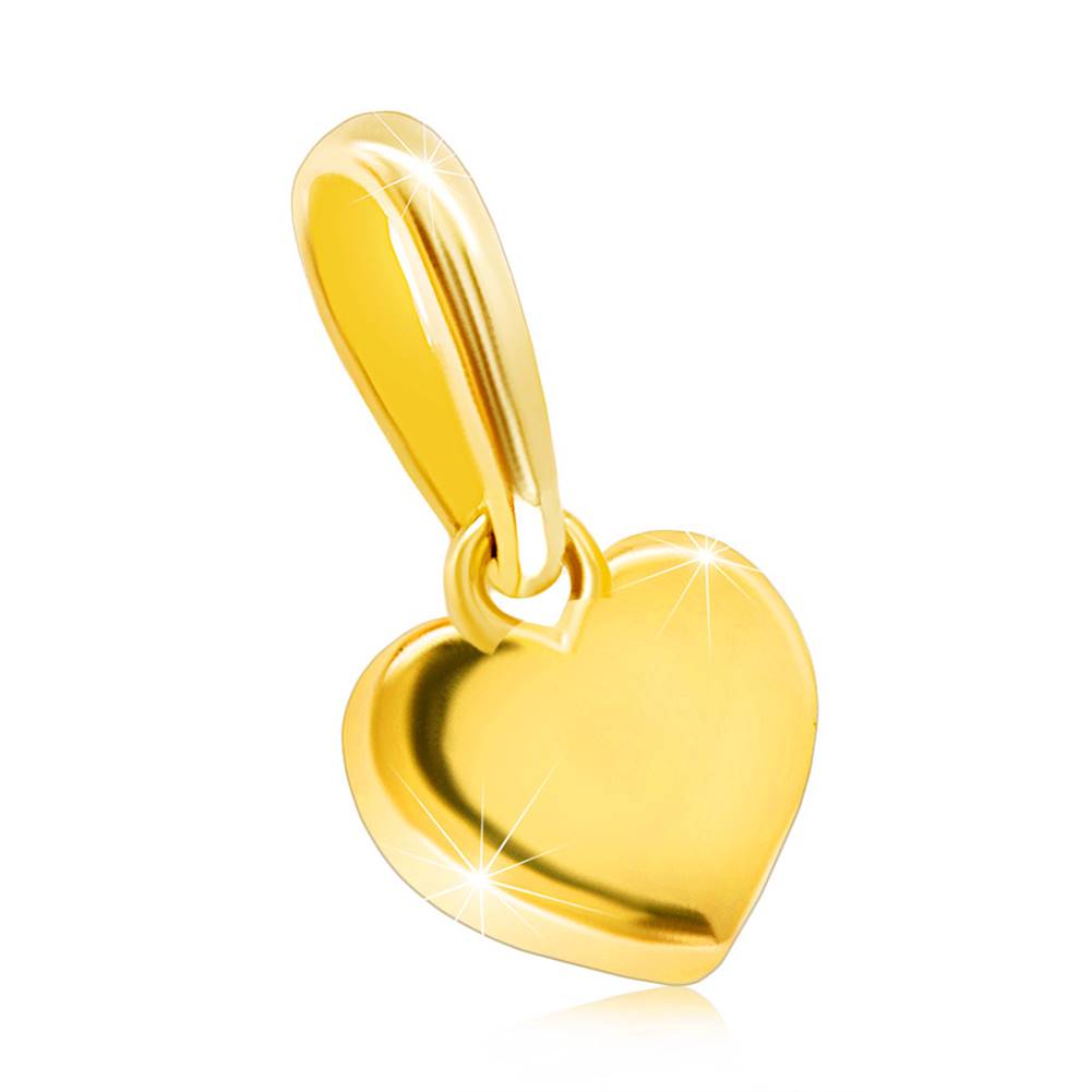 Šperky eshop Prívesok zo žltého 14K zlata - symetrické plné srdiečko