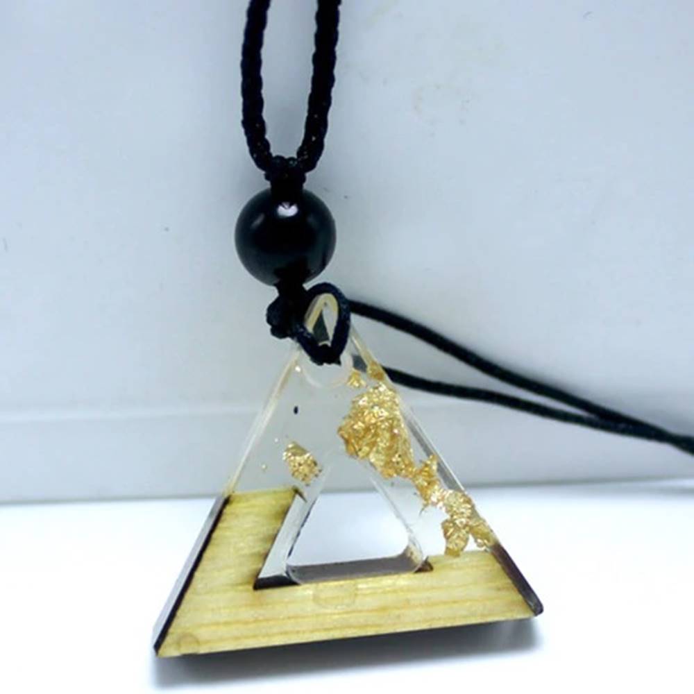 Izmael Náhrdelník Triangle Resin-Zlatá